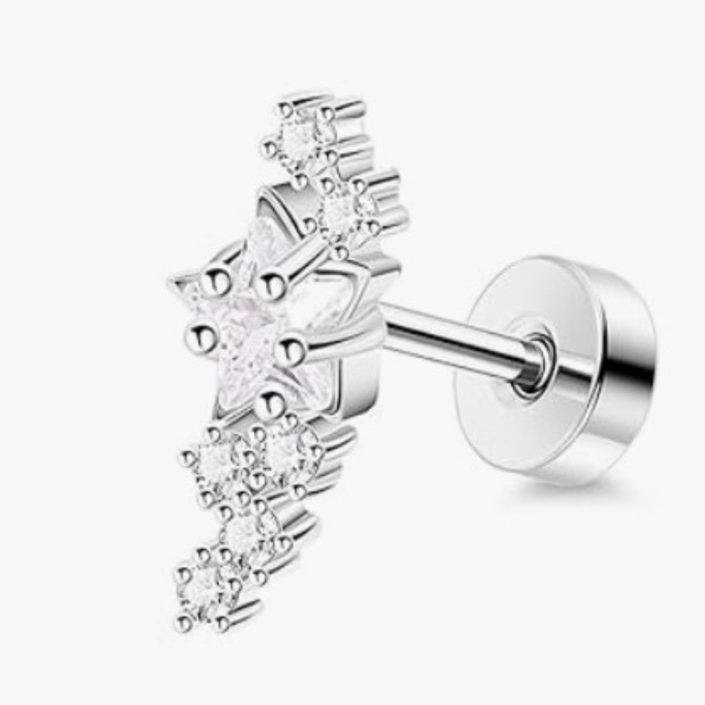 Sterling Silver Star Helix earring